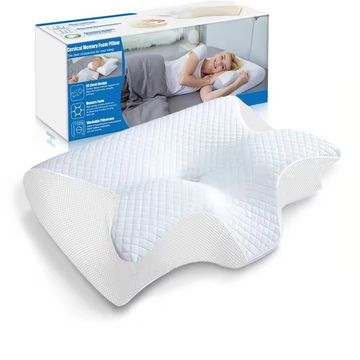 1pc Memory Foam Pillow, Knitted Fabric Polyurethane Slow Rebound Temperature Sensing Water Cube Pillow Core For Anti-snoring Nec